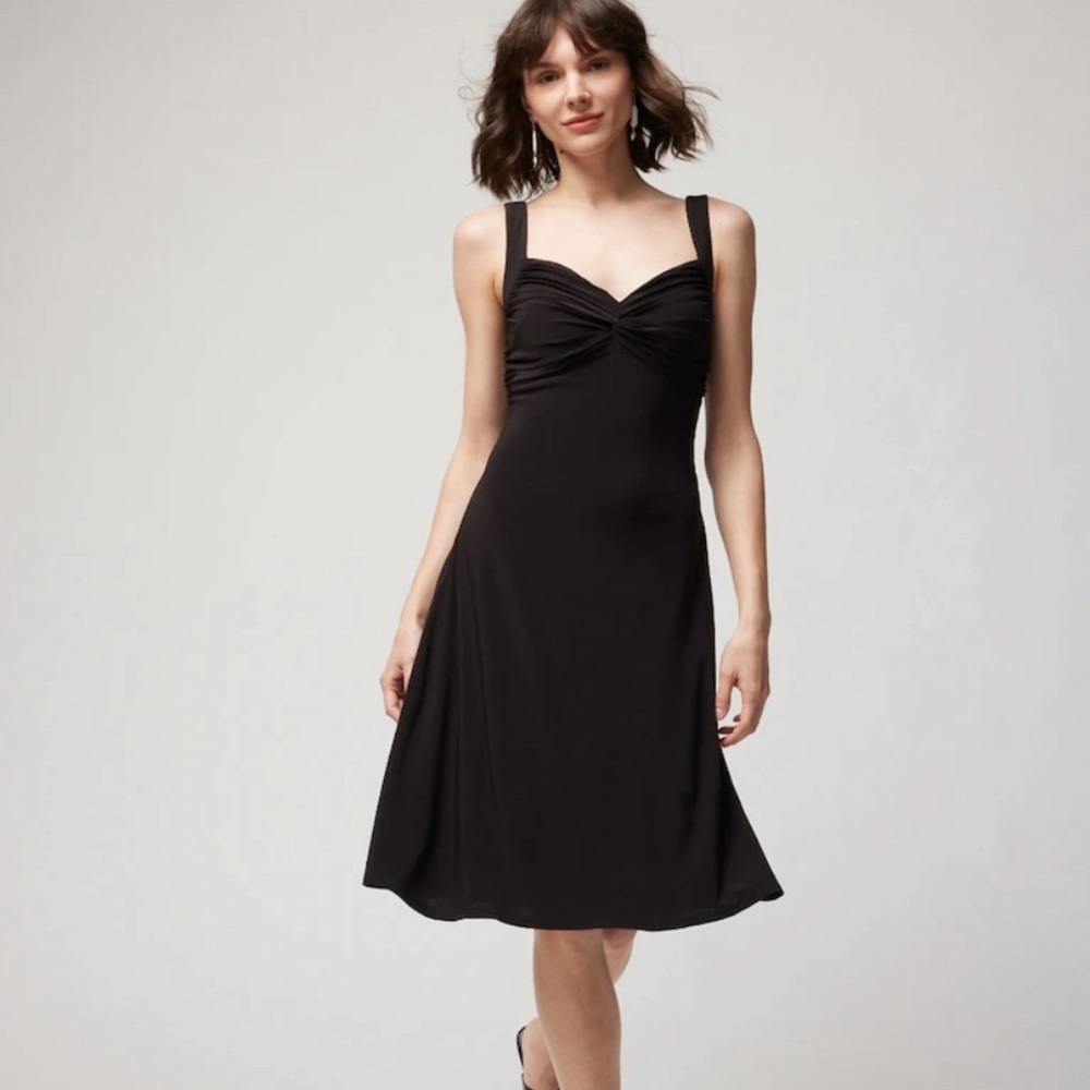 WHBM Matte Jersey Sweetheart Twist Front Dress